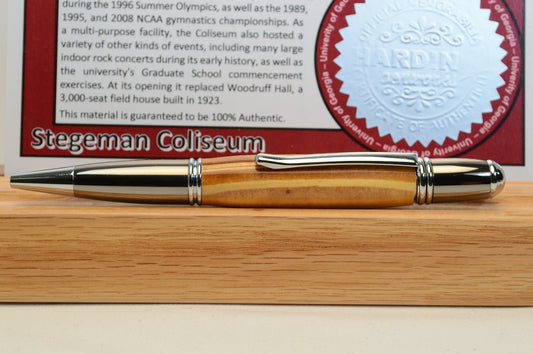 Handcrafted Pen Made From University of Georgia Stegeman Coliseum Wooden Seats.