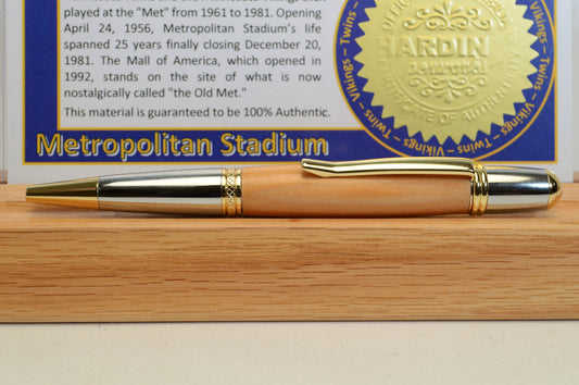 Handcrafted Pen Made From Minnesota Twins and Minnesota Vikings Metropolitan Stadium Wooden Stadium Seats