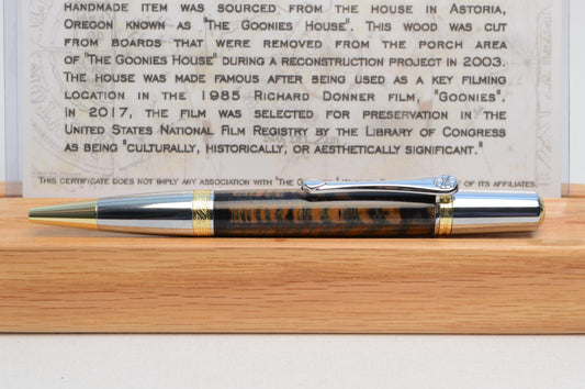 Pen Made From Pieces of Wood From The Goonies House in Astoria, Oregon Cast in Acrylic