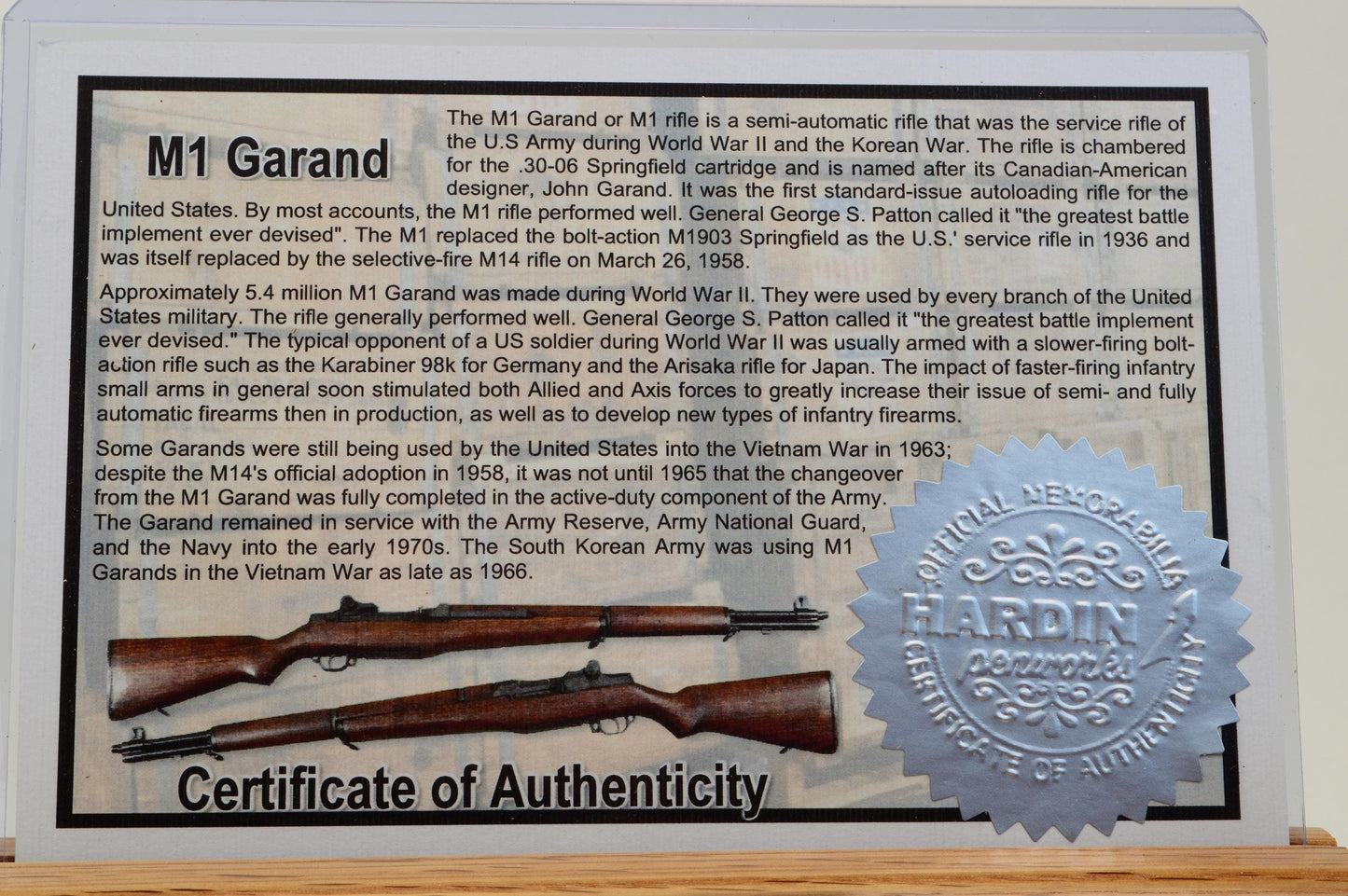 Handcrafted M1 Garand Rifle Stock Wood Bolt Action Bullet Pen in Gunmetal Finish