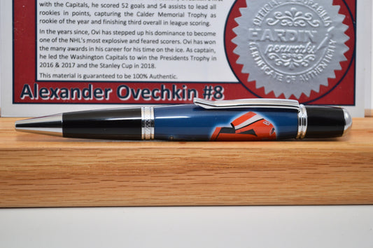 Twist Pen Made With a Swatch From An Alexander Ovechkin Game Used Jersey