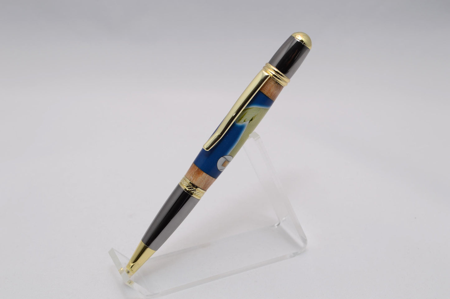 Handcrafted Pen Made From Babe Ruth Game Used Jersey, Bat, and Stadium Seat Wood From Yankees Stadium
