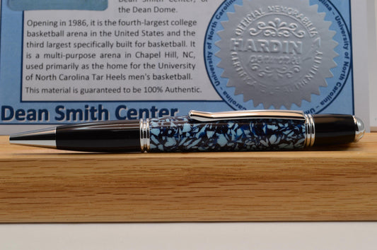 Handcrafted Pen Made From The Plastic Seats of Dean Smith Center University of North Carolina