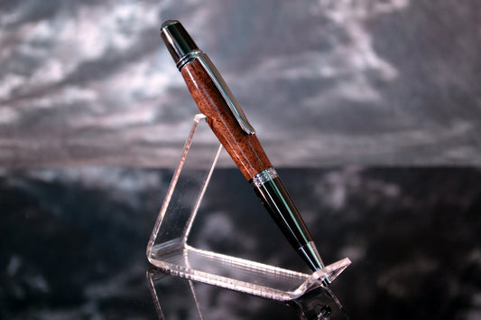 Handcrafted North Georgia Black Walnut Twist Pen | Gunmetal & Chrome Finish | Wood Ballpoint Pen Gift
