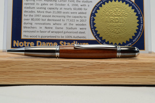 Handcrafted Pen Made From Notre Dame Stadium Wooden Stadium Bleacher