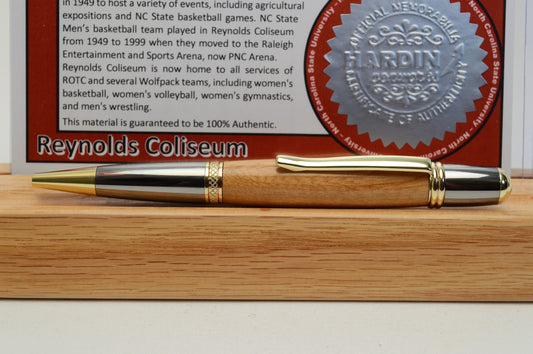 Handcrafted Pen Made From North Carolina State Reynolds Coliseum Wooden Stadium Seat