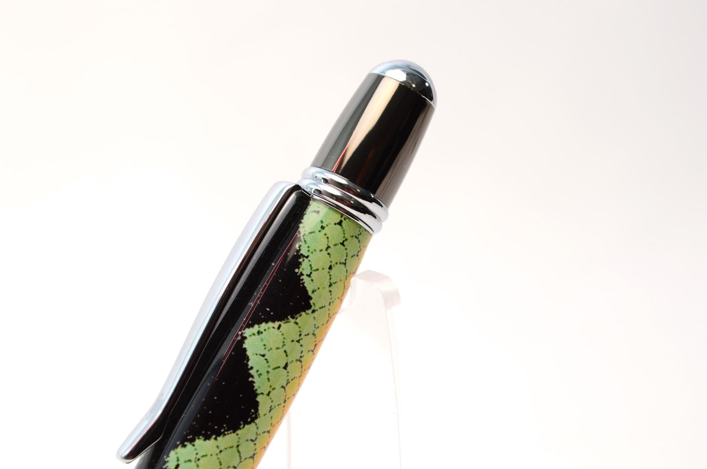 Handcrafted Fishing Lure Twist Pen in Gun Metal and Chrome Finish - Unique Fisherman Gift