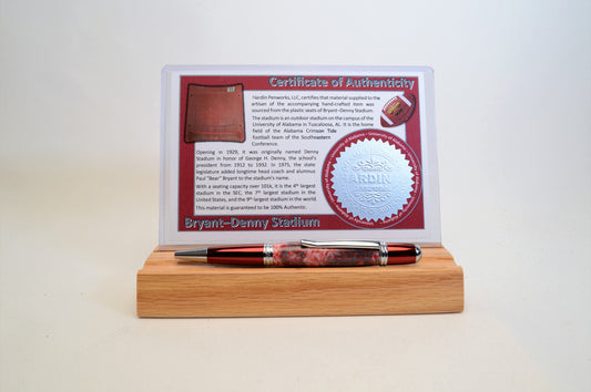 Handcrafted Pen Made From University of Alabama Bryant-Denny Stadium Seat