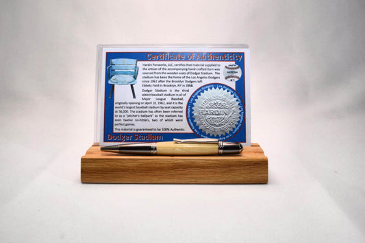 Handcrafted Pen Made From A LA Dodgers Dodger Field Wooden Stadium Seat