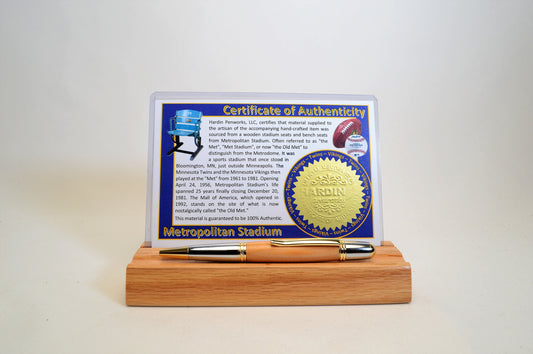 Handcrafted Pen Made From Minnesota Twins and Minnesota Vikings Metropolitan Stadium Wooden Stadium Seats