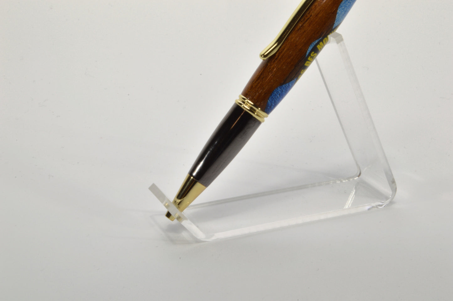 Handcrafted Pen Made with Wood From The USS Des Moines in Gold and Gunmetal Finish