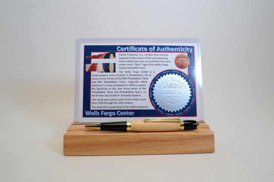 Handcrafted Pen Made From Philadelphia 76ers Wells Fargo Center Wooden Basketball Court