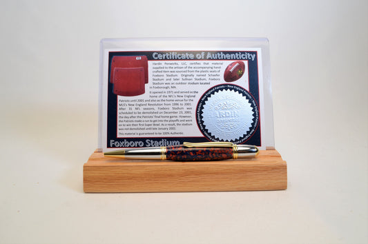 Handcrafted Pen Made From A New England Patriots Foxboro Stadium Plastic Seat