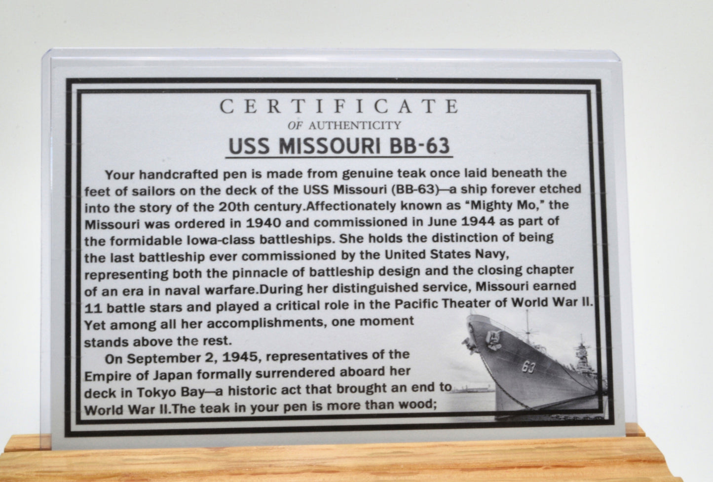 USS Missouri Battleship Rollerball Pen