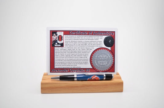 Twist Pen Made With a Swatch From An Alexander Ovechkin Game Used Jersey