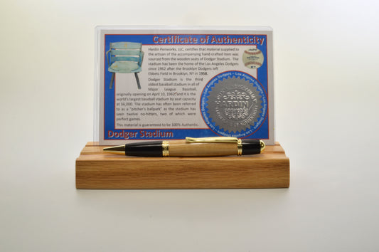 Handcrafted Pen Made From A LA Dodgers Dodger Field Wooden Stadium Seat