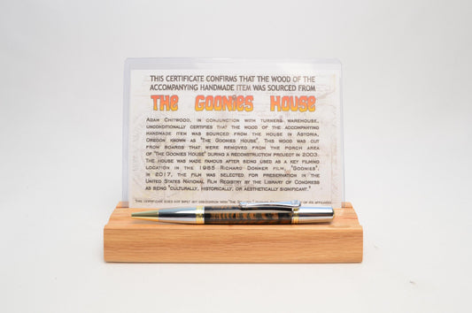 Pen Made From Pieces of Wood From The Goonies House in Astoria, Oregon Cast in Acrylic