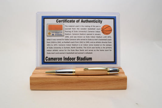 Handcrafted Pen Made From Duke University Cameron Indoor Stadium Basketball Court Wood