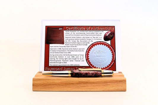 Handcrafted Pen Made From Tampa Bay Bucs Raymond James Stadium Seat