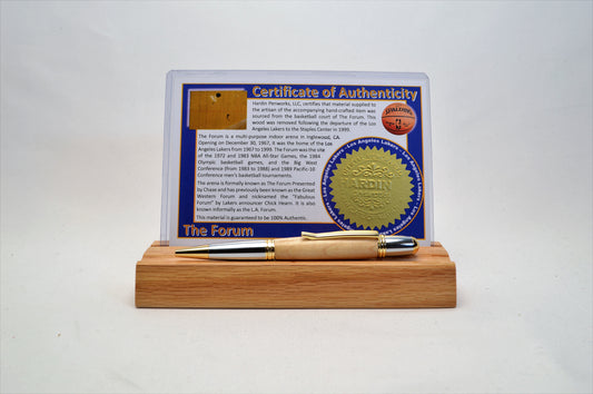 Handcrafted Pen Made From The LA Lakers The Forum Basketball Court Wood