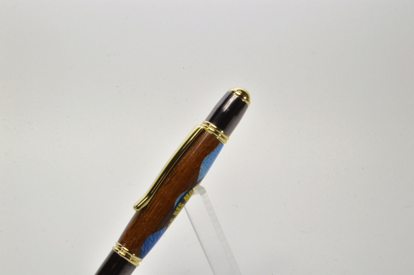 Handcrafted Pen Made with Wood From The USS Des Moines in Gold and Gunmetal Finish