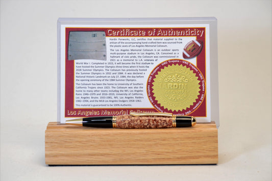 Handcrafted Pen Made From The Plastic Seats of LA Coliseum - USC