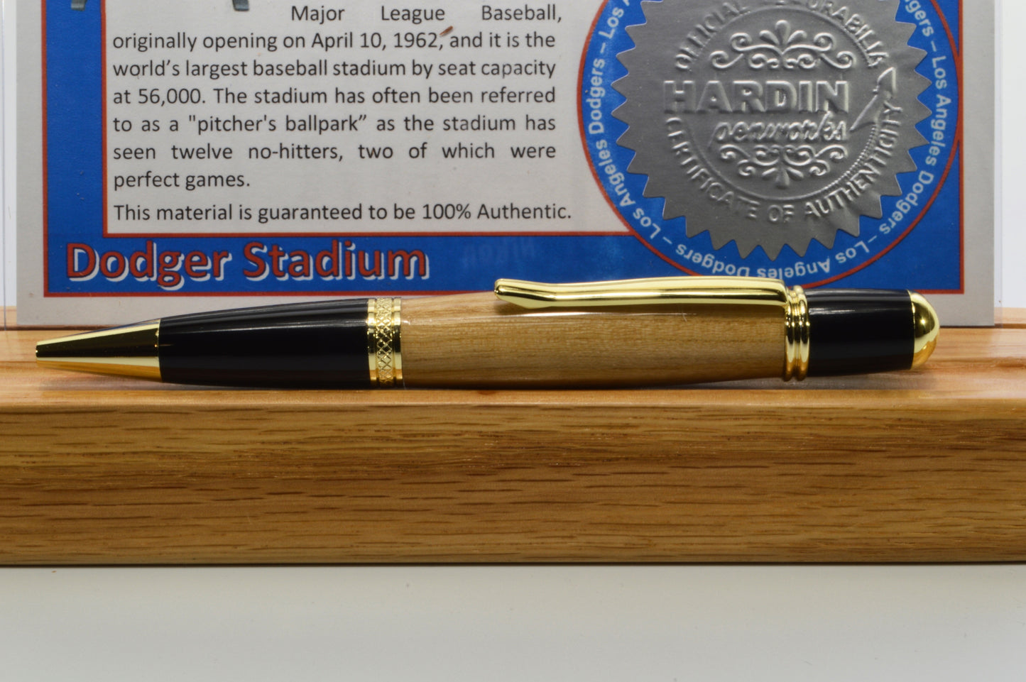 Handcrafted Pen Made From A LA Dodgers Dodger Field Wooden Stadium Seat