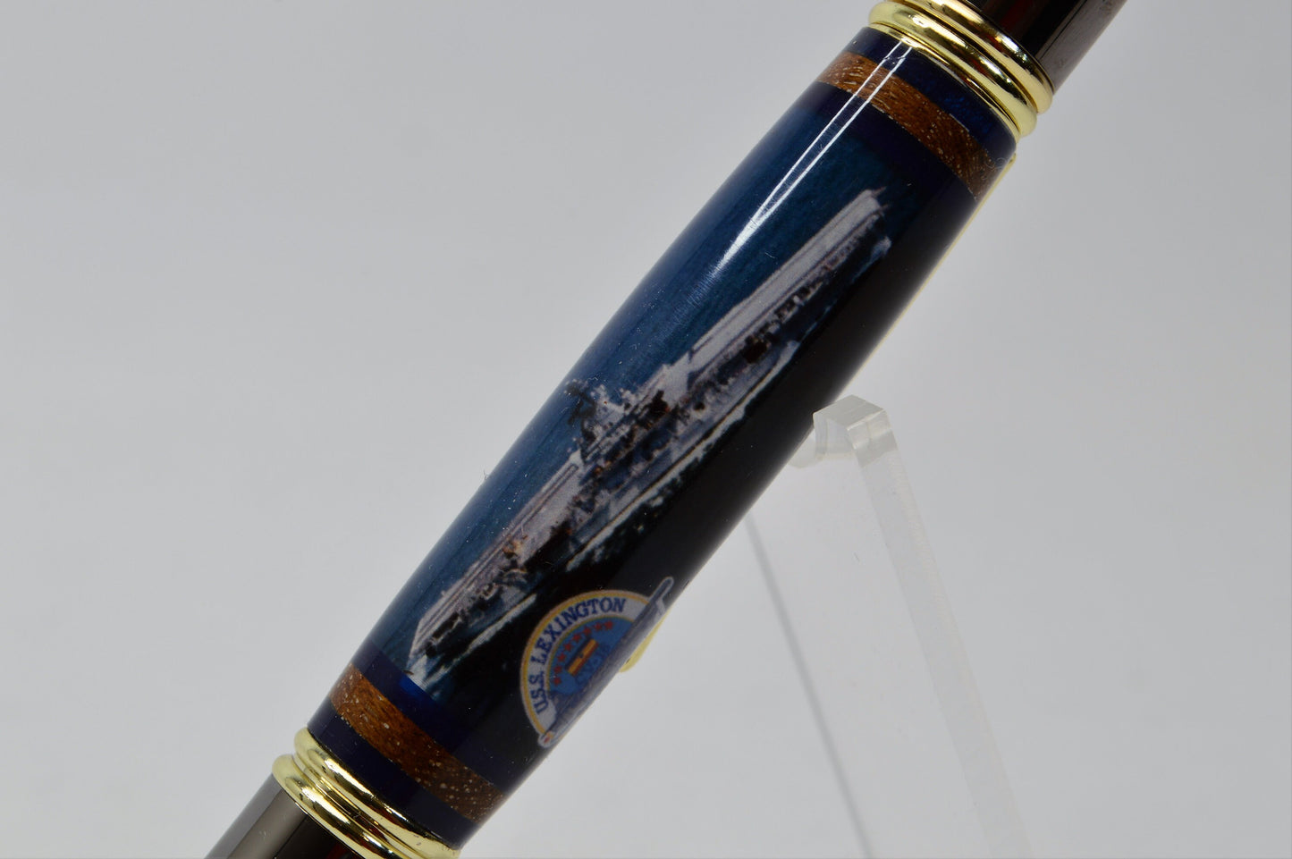 Handcrafted Uss Lexington - CV-61 - Twist Pen in Gold and Gunmetal
