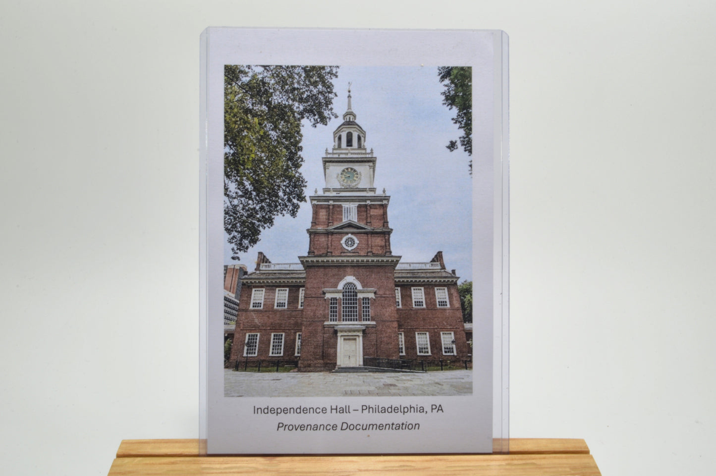 USA 250th Anniversary Label & Independence Hall Wood, Gold & Satin Chrome Finish Twist Pen