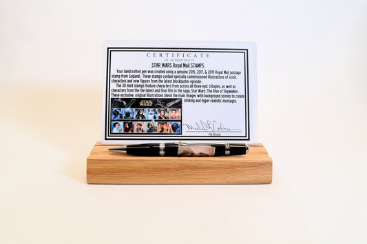 Handcrafted Pen Featuring a Star Wars Luke Skywalker Embedded Royal Mail Stamp