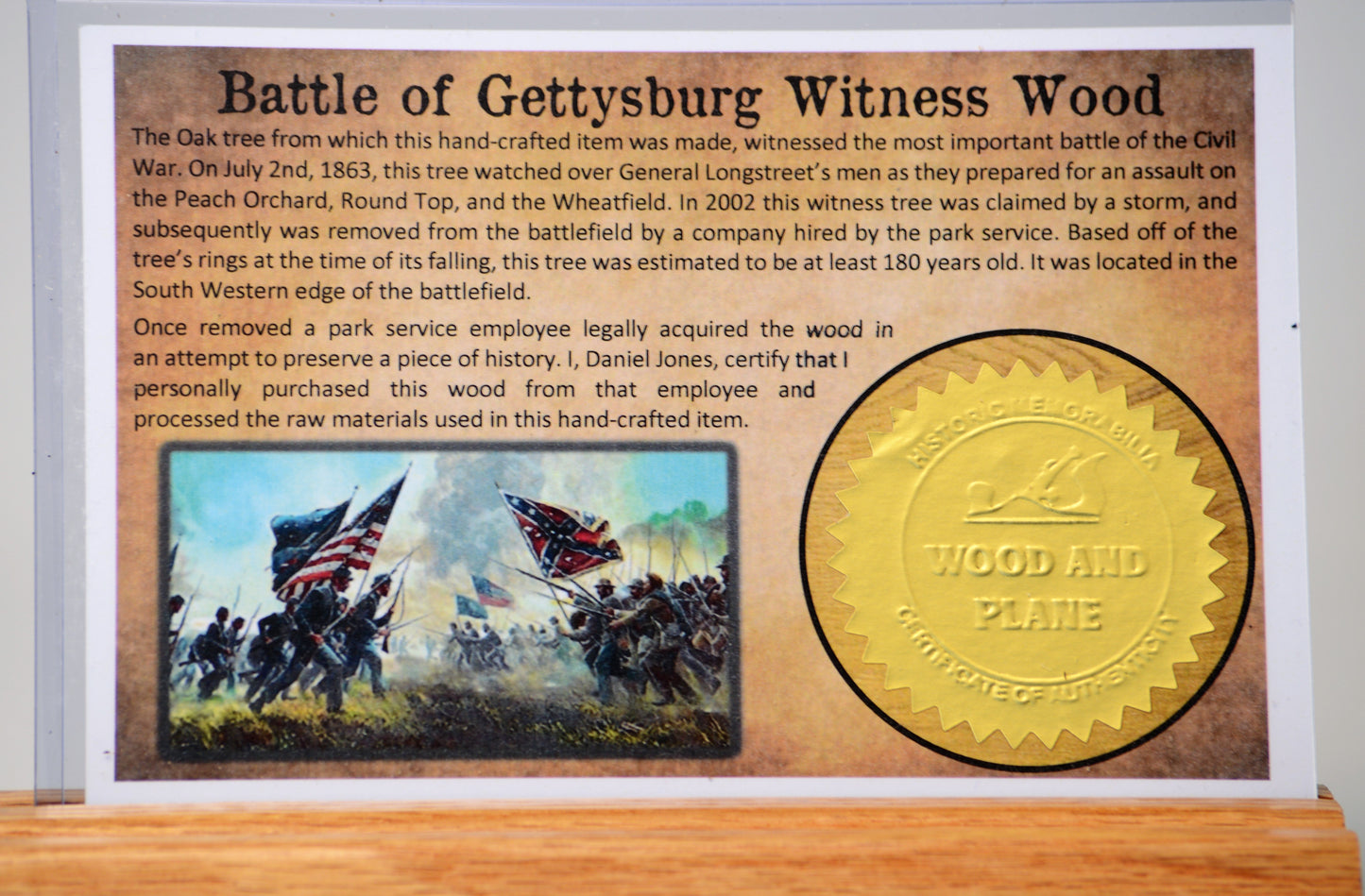 Handcrafted Gettysburg Battlefield Witness Wood Pen in Gold Titanium and Black Titanium