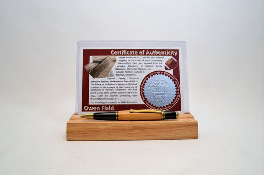 Handcrafted Pen Made From University of Oklahoma Owen Field Wooden Stadium Bleachers