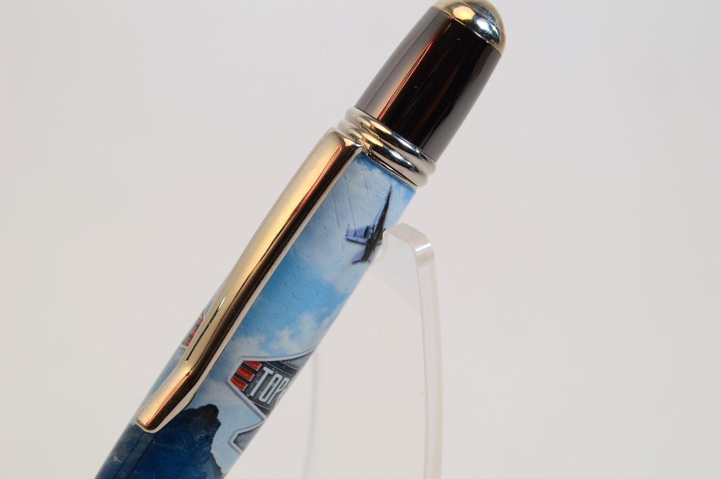 Handcrafted F-18 Super Hornet Twist Pen Featuring a Piece of Genuine F-18 Tire in Cast in Acrylic