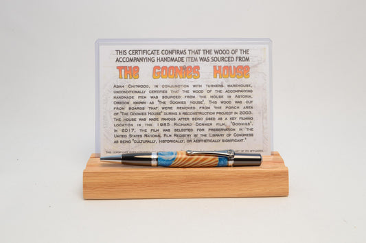 Pen Made From Pieces of Wood From The Goonies House in Astoria, Oregon Cast in Acrylic