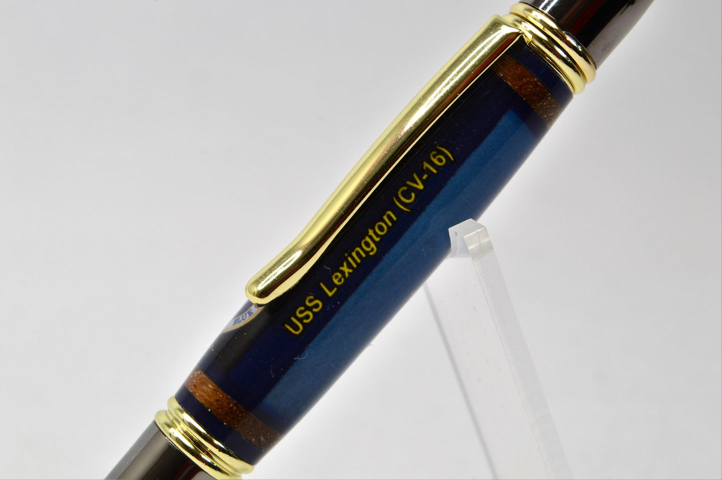Handcrafted Uss Lexington - CV-61 - Twist Pen in Gold and Gunmetal