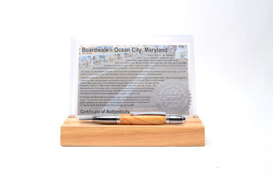 Handcrafted Twist Pen Handcrafted with Wood From the Ocean City, Maryland Boardwalk