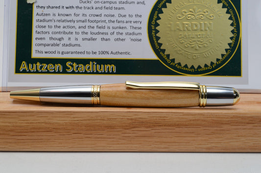 Handcrafted Pen Made From University of Oregon Autzen Stadium Wooden Stadium Seats