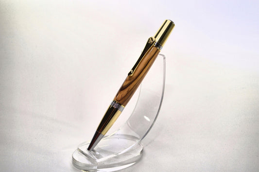 Twist Pen Made With Olivewood From Bethlehem in Gold and Chrome Finish