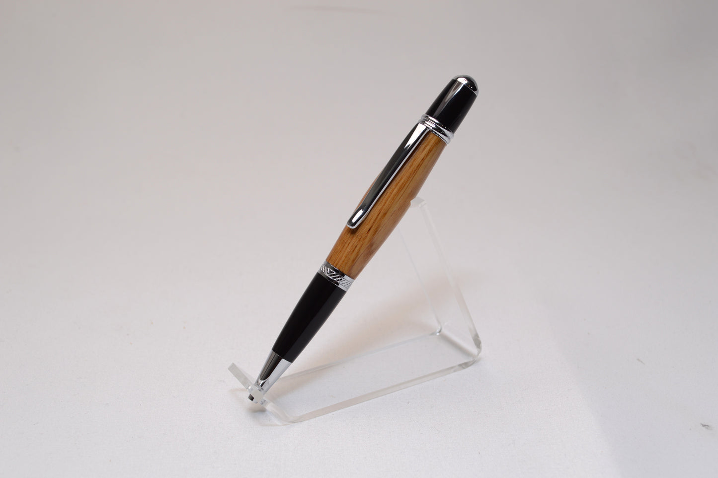 Whiskey Barrel Twist Pen in Chrome and Black Finish
