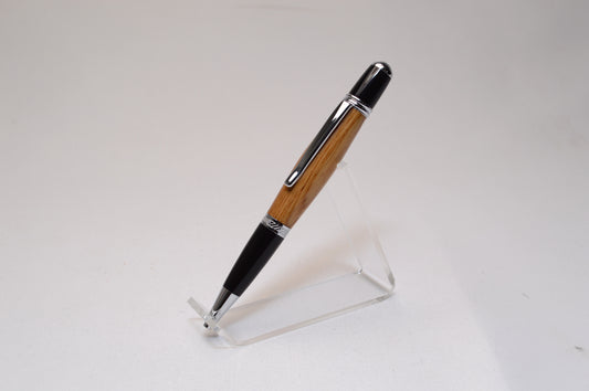 Whiskey Barrel Twist Pen in Chrome and Black Finish
