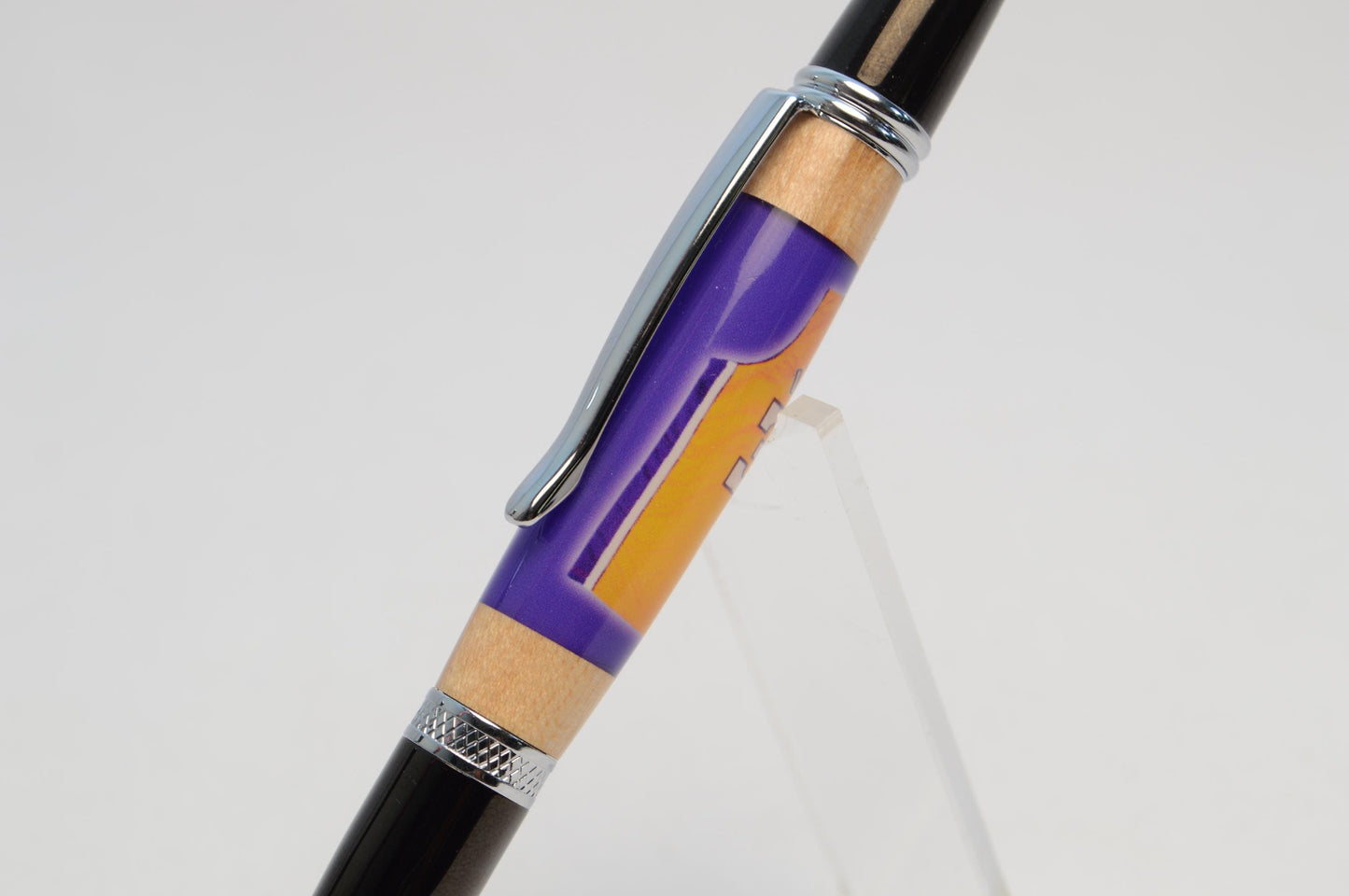 Handcrafted Pen Made With a Swatch from a Shaquille O'Neal Game Used Jersey and Wood from The Forum
