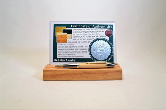 Handcrafted Pen Made From Michigan State University Breslin Center Wooden Basketball Court