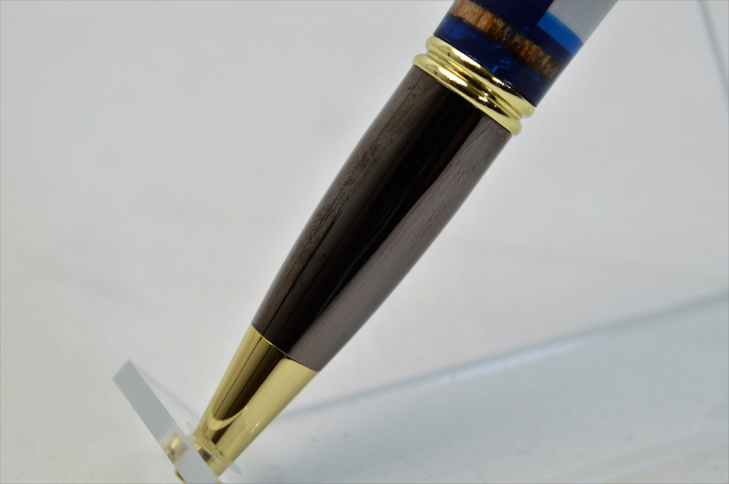 Handcrafted USS Intrepid Twist Pen Made From Cast Acrylic and Wood From the Aircraft Carrier USS Intrepid