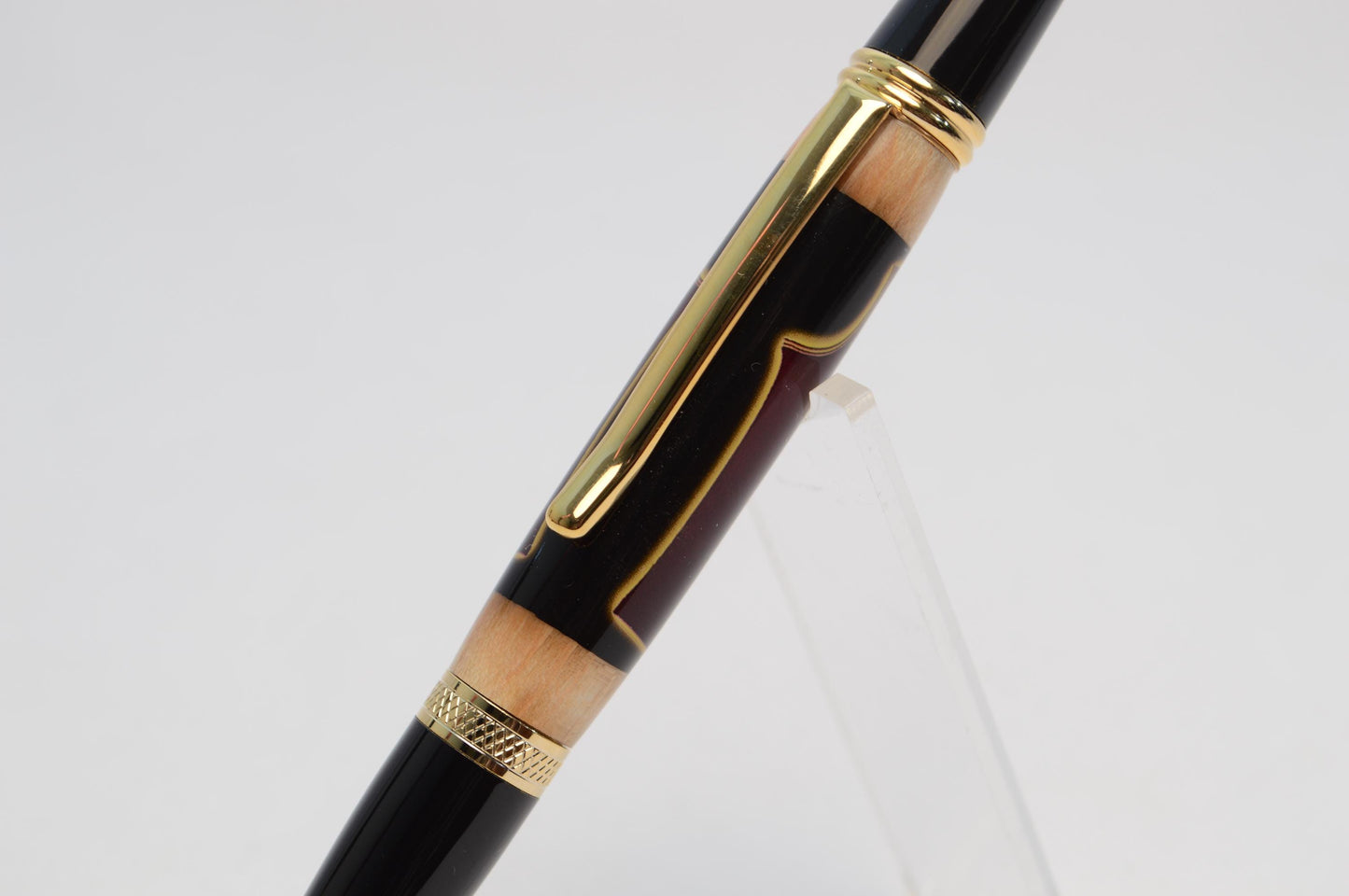 Handcrafted Pen Made With a Swatch From A Lebron James Game Used Jersey and Wood From Quicken Loans Arena Floor
