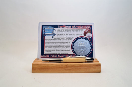 Handcrafted Pen Made From the Fulton County Stadium Seats, Home of Atlanta Falcons and Atlanta Braves