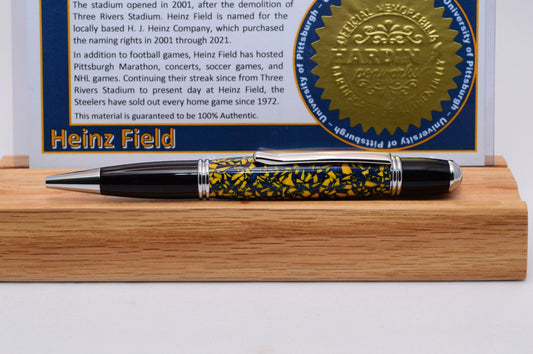 Handcrafted Twist Pen Made From the Plastic Seats of University of Pittsburg Heinz Field