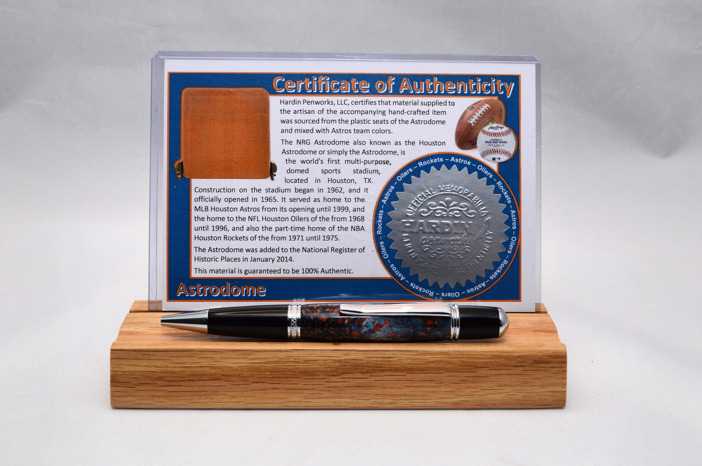 Handcrafted Pen Made From Plastic Stadium Seats of Houston Astros and Houston Oilers Houston Astrodome