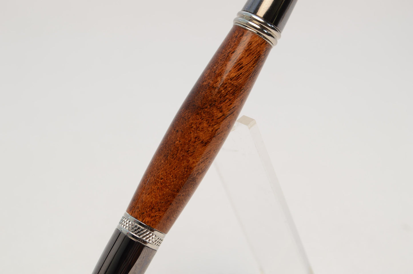 Elegant Handcrafted Black Mesquite Twist Pen in Chrome and Gunmetal Finish