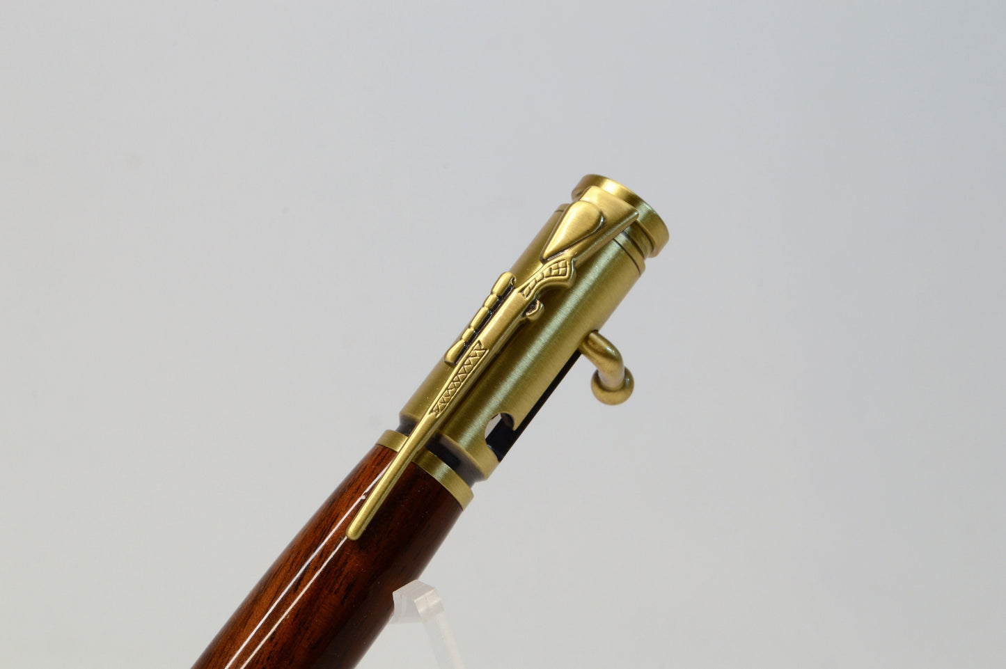 Handcrafted M1903 Springfield Rifle Stock Bolt Action Bullet Pen in Antique Brass Finish