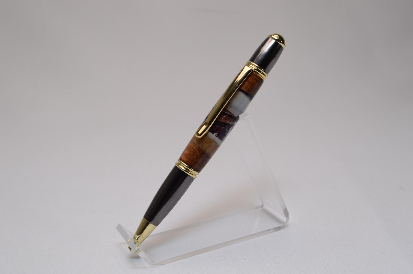 Handcrafted M1 Garand Wood and Omaha Beach Sand Elegant Twist Pen